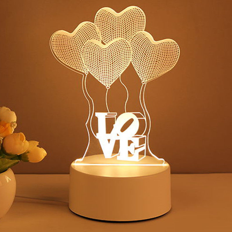 3D Lamp Acrylic USB LED Night Lights Neon Sign Lamp Xmas Home Decorations for Room Decor Valentines Day Gifts