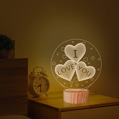 I Love You 3D Heart Lamp 🌟💫